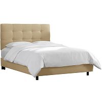 кровать двуспальная 160х200 бежевая alice tufted beige в Новосибирске