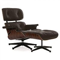 кресло eames style lounge chair палисандр коричневое в Новосибирске