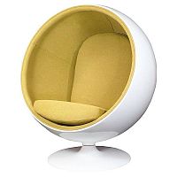 кресло eero ball chair бело-горчичное в Новосибирске