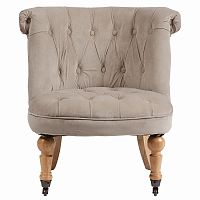 кресло amelie french country chair серо-бежевое в Новосибирске