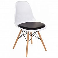 стул деревянный pc-011 белый / черный (eames style) в Новосибирске