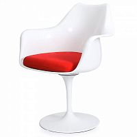 стул eero saarinen style tulip armchair красная подушка в Новосибирске