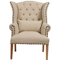 кресло quinn tufted armchair бежевое в Новосибирске