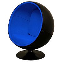 кресло eero ball chair синее с черным в Новосибирске