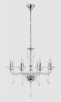 подвесная люстра crystal lux monica sp8 chrome/transparent в Новосибирске