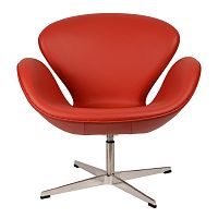 кресло arne jacobsen style swan chair красное в Новосибирске