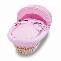 колыбель-переноска gift wicker moses basket натуральная, розовое белье в Новосибирске