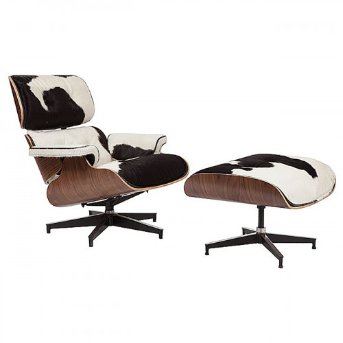 кресло lounge chair & ottoman черно-белое в Новосибирске